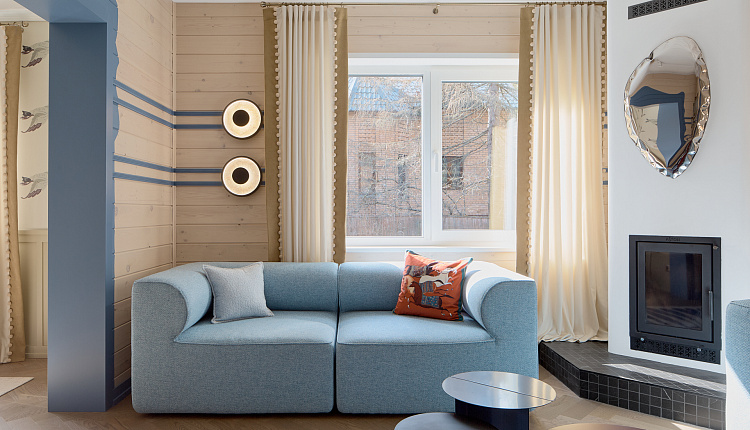 Интерьер гостиной-столовой «Летят Гуси» от дизайнера Мусиной Элины 